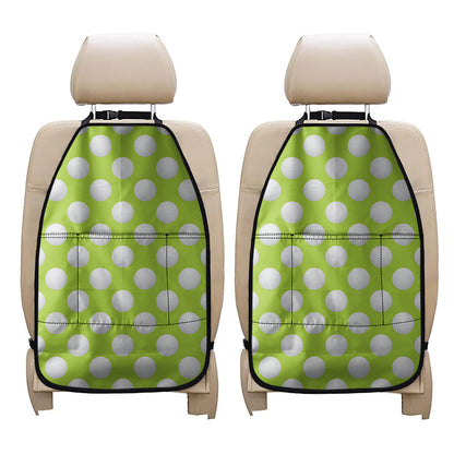Green Golf Ball Pattern Print Car Seat Organizers