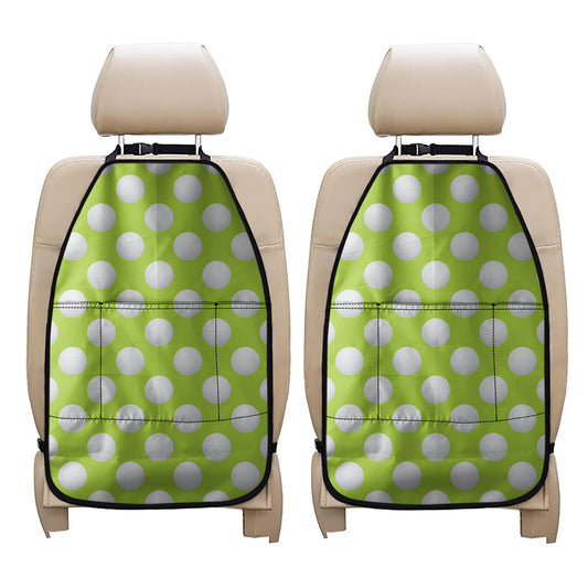 Green Golf Ball Pattern Print Car Seat Organizers