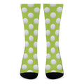 Green Golf Ball Pattern Print Crew Socks