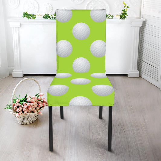 Green Golf Ball Pattern Print Dining Chair Slipcover