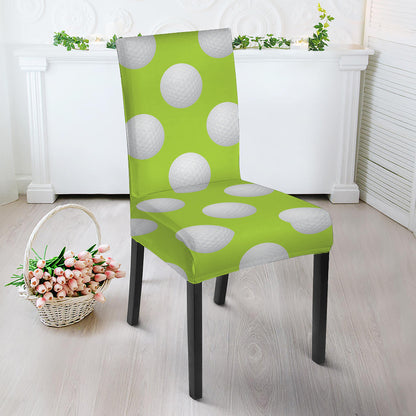 Green Golf Ball Pattern Print Dining Chair Slipcover