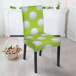 Green Golf Ball Pattern Print Dining Chair Slipcover