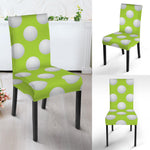 Green Golf Ball Pattern Print Dining Chair Slipcover