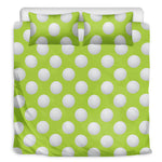 Green Golf Ball Pattern Print Duvet Cover Bedding Set