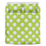 Green Golf Ball Pattern Print Duvet Cover Bedding Set