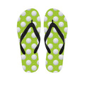 Green Golf Ball Pattern Print Flip Flops