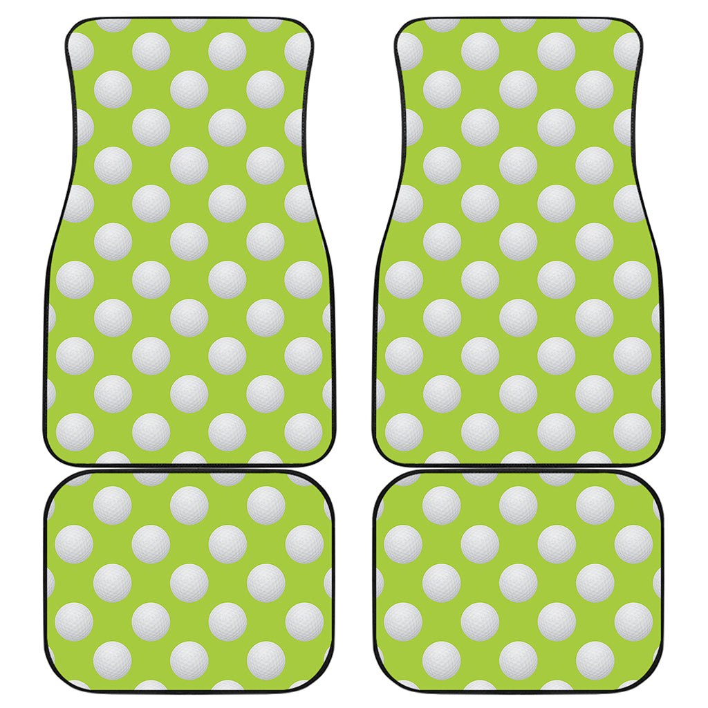 Green Golf Ball Pattern Print Front and Back Car Floor Mats