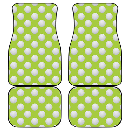 Green Golf Ball Pattern Print Front and Back Car Floor Mats