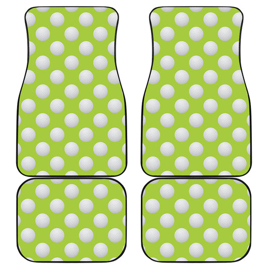 Green Golf Ball Pattern Print Front and Back Car Floor Mats