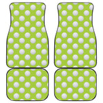 Green Golf Ball Pattern Print Front and Back Car Floor Mats