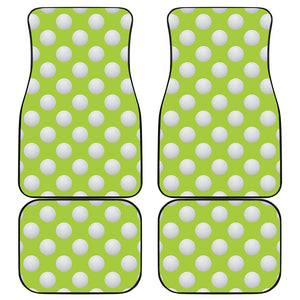 Green Golf Ball Pattern Print Front and Back Car Floor Mats