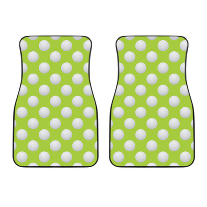 Green Golf Ball Pattern Print Front Car Floor Mats