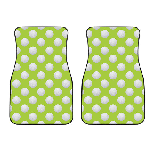 Green Golf Ball Pattern Print Front Car Floor Mats