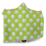 Green Golf Ball Pattern Print Hooded Blanket