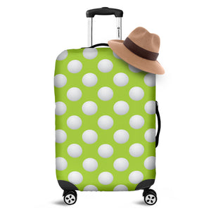 Green Golf Ball Pattern Print Luggage Cover