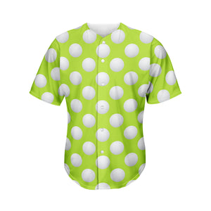 Green Golf Ball Pattern Print Men's Baseball Jersey