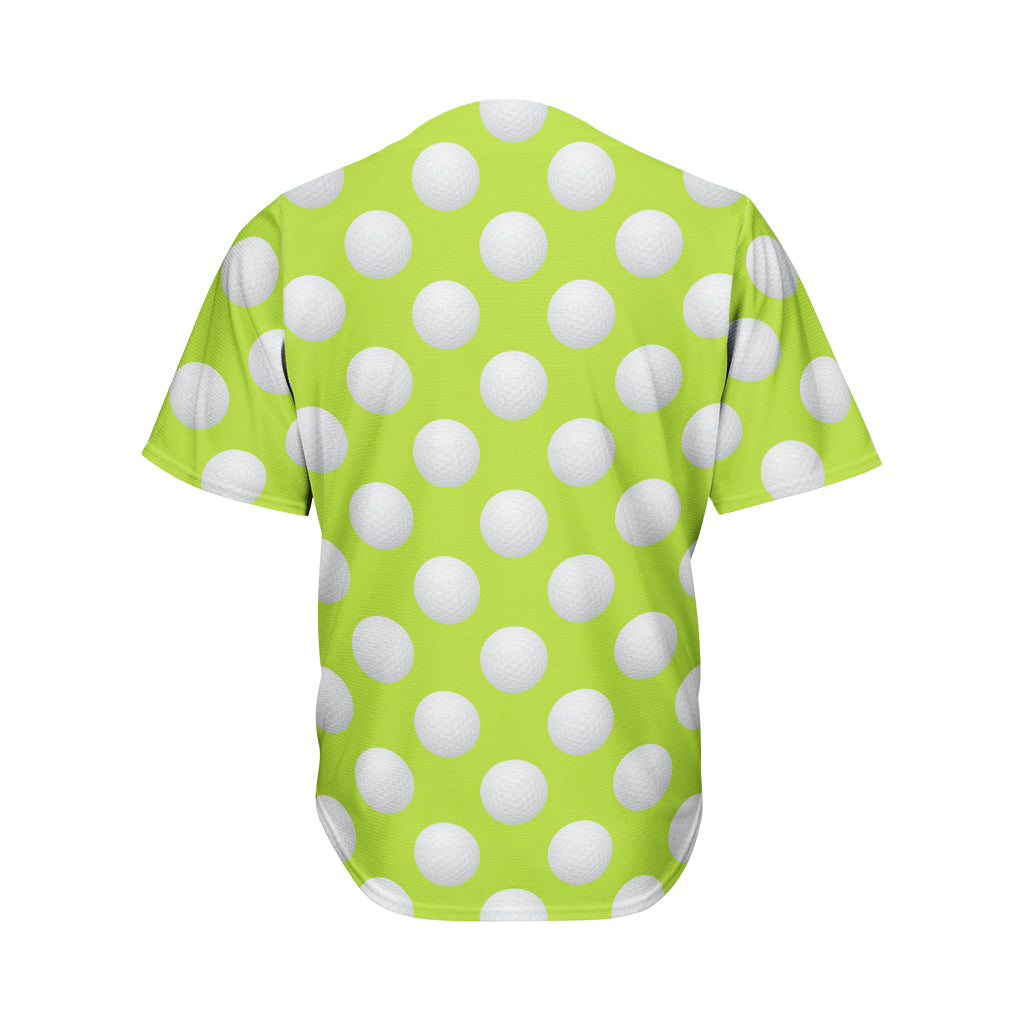 Green Golf Ball Pattern Print Men's Baseball Jersey