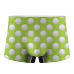 Green Golf Ball Pattern Print Men's Boxer Briefs