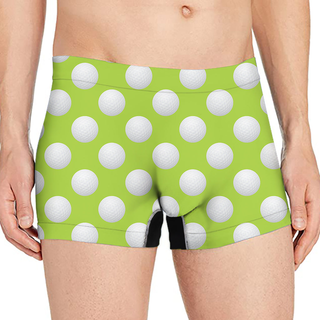 Green Golf Ball Pattern Print Men's Boxer Briefs