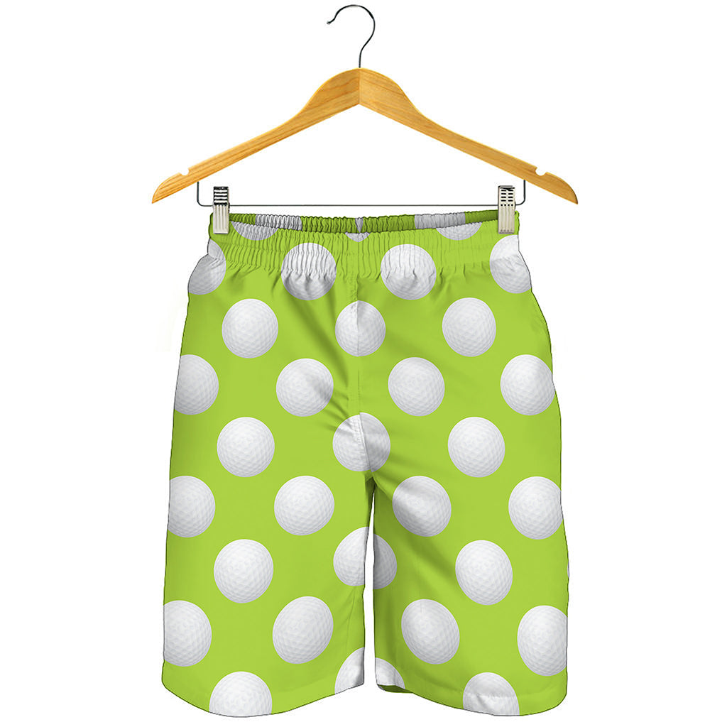 Green Golf Ball Pattern Print Men's Shorts