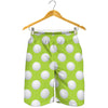 Green Golf Ball Pattern Print Men's Shorts