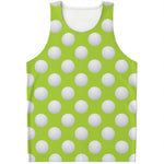 Green Golf Ball Pattern Print Men's Tank Top