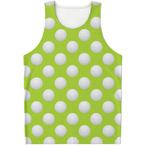 Green Golf Ball Pattern Print Men's Tank Top