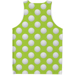 Green Golf Ball Pattern Print Men's Tank Top