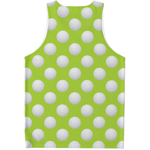 Green Golf Ball Pattern Print Men's Tank Top