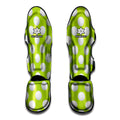 Green Golf Ball Pattern Print Muay Thai Shin Guards