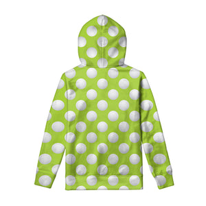 Green Golf Ball Pattern Print Pullover Hoodie