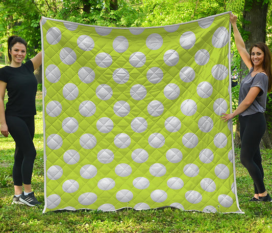 Green Golf Ball Pattern Print Quilt
