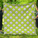 Green Golf Ball Pattern Print Quilt