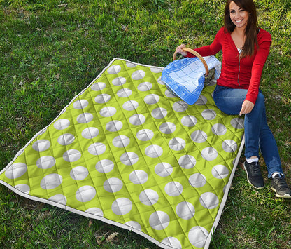 Green Golf Ball Pattern Print Quilt
