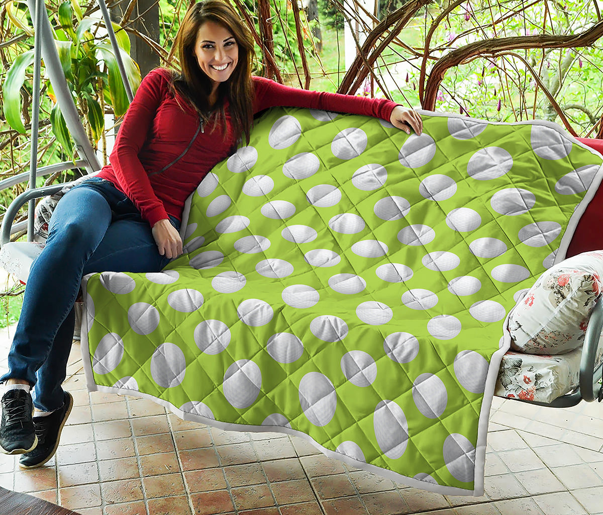 Green Golf Ball Pattern Print Quilt