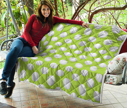 Green Golf Ball Pattern Print Quilt