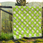 Green Golf Ball Pattern Print Quilt