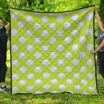 Green Golf Ball Pattern Print Quilt