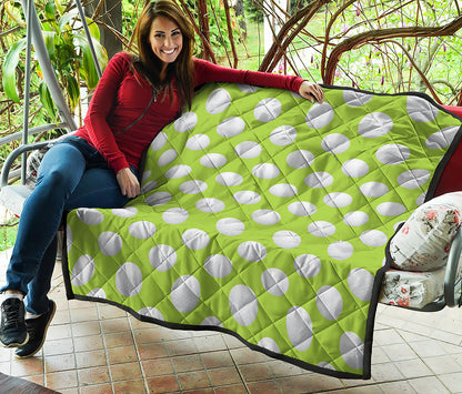 Green Golf Ball Pattern Print Quilt