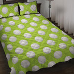 Green Golf Ball Pattern Print Quilt Bed Set