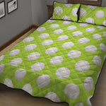 Green Golf Ball Pattern Print Quilt Bed Set