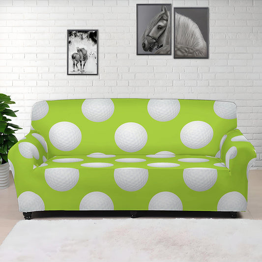 Green Golf Ball Pattern Print Sofa Cover