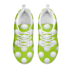 Green Golf Ball Pattern Print White Sneakers