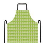 Green Harlequin Pattern Print Apron