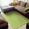 Green Harlequin Pattern Print Floor Mat