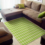 Green Harlequin Pattern Print Area Rug
