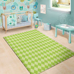Green Harlequin Pattern Print Area Rug