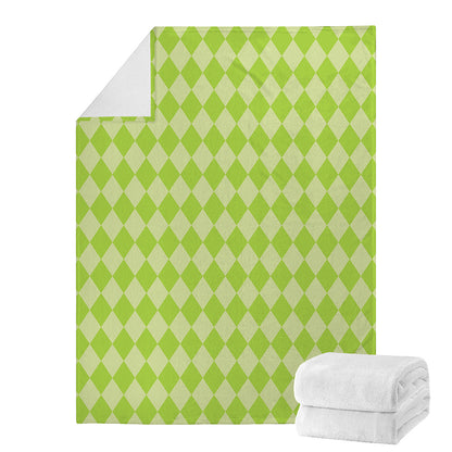 Green Harlequin Pattern Print Blanket