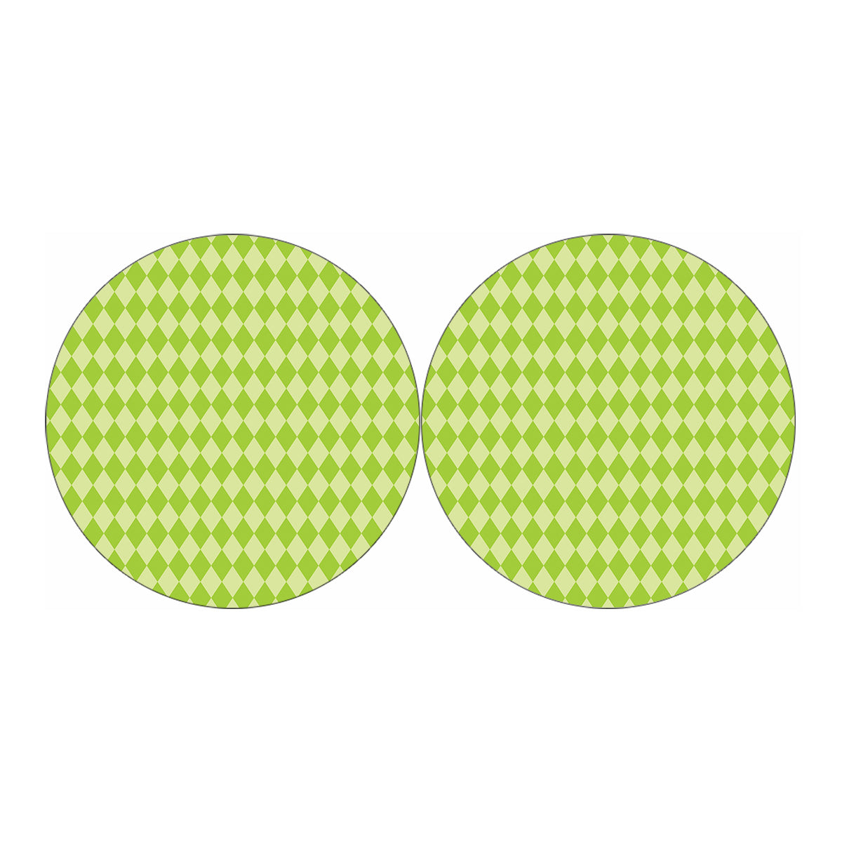 Green Harlequin Pattern Print Car Coasters
