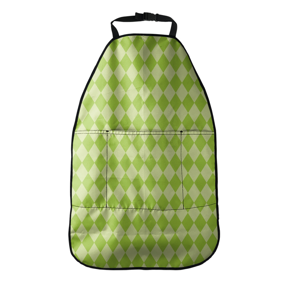 Green Harlequin Pattern Print Car Seat Organizers